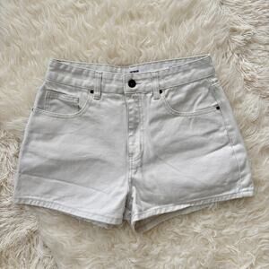 Cotton On White High Rise Mom Jean Shorts, size 6